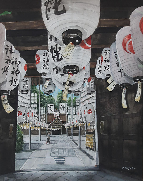 第72回 光陽展　会員　長 豊子　（ｵｻ ﾄﾖｺ）　　万灯祭　（水）　F50